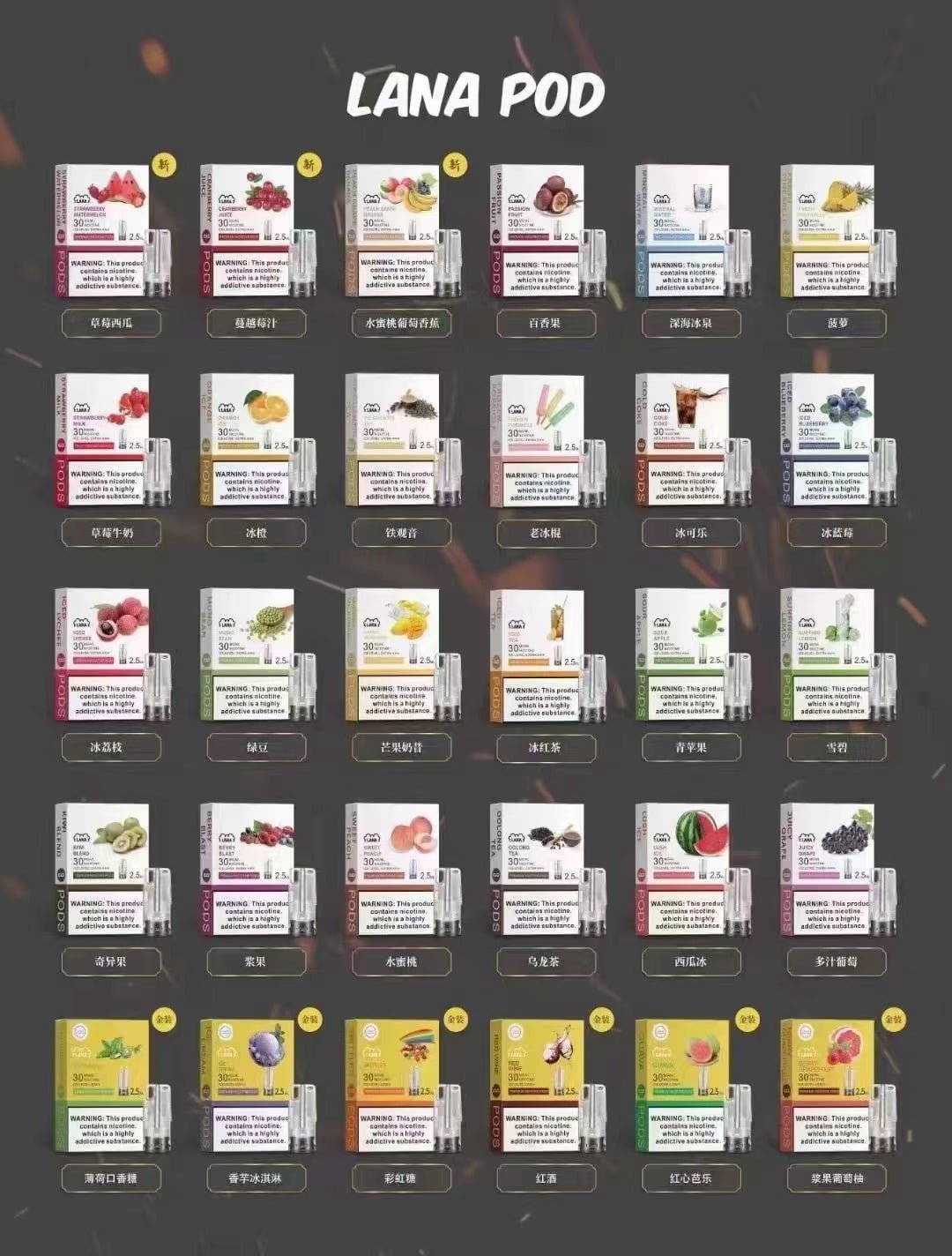 LANA電子煙煙彈口味